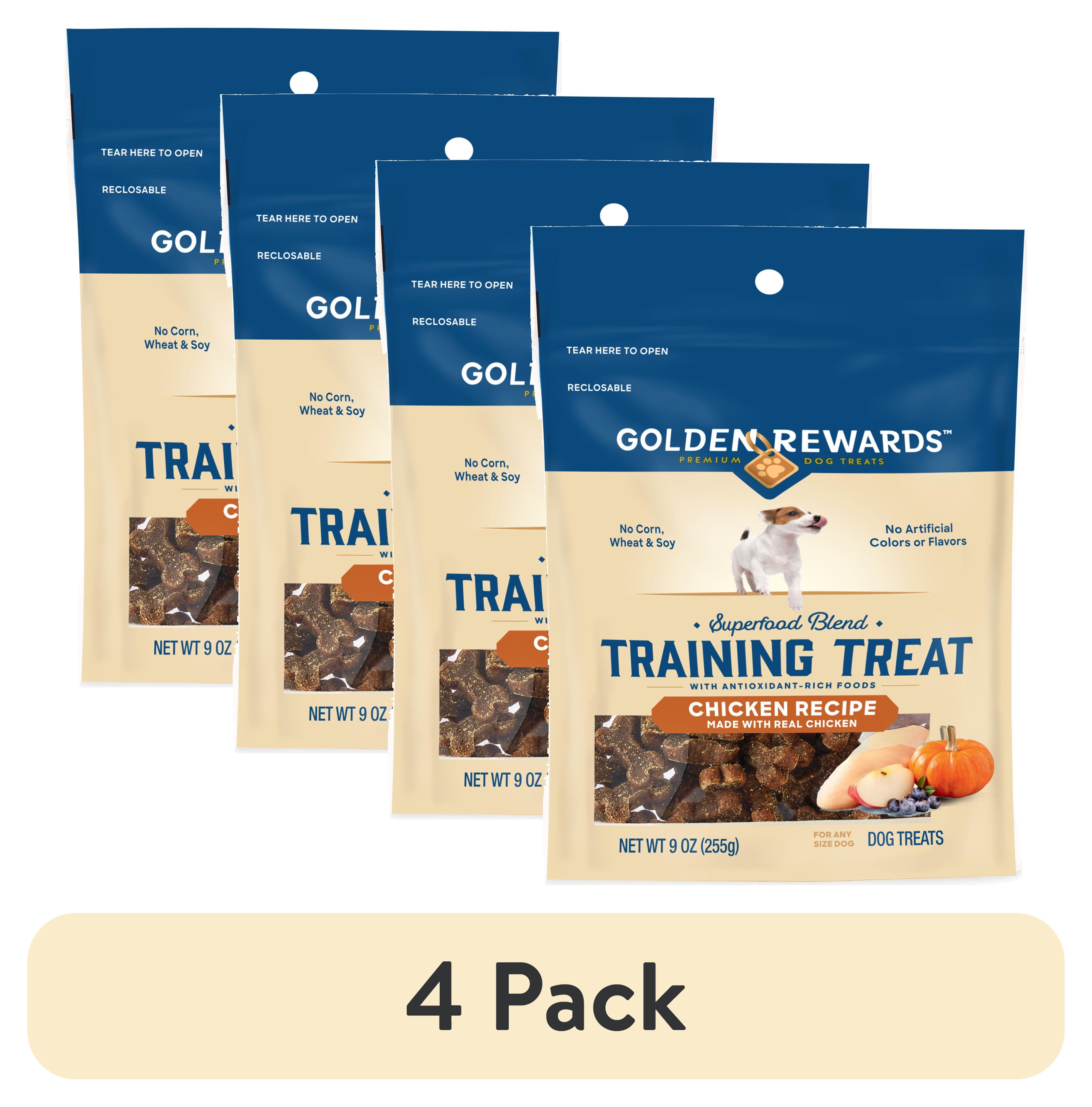(4 pack) Golden Rewards Chicken Recipe Training Treat Dog Treats, 9 oz