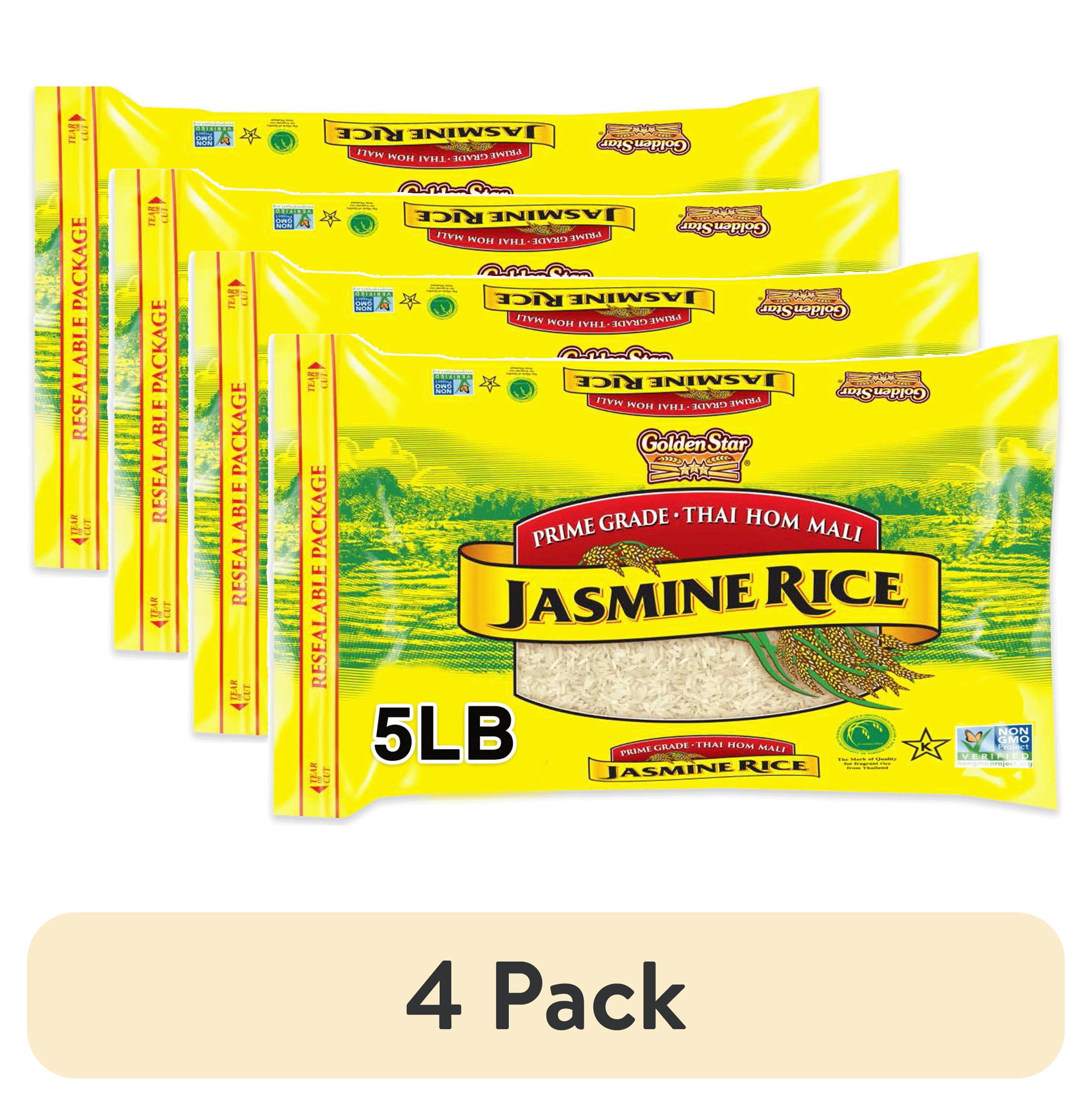 (4 pack) Golden Star Thai Hom Mali Jasmine Rice, 5 lbs