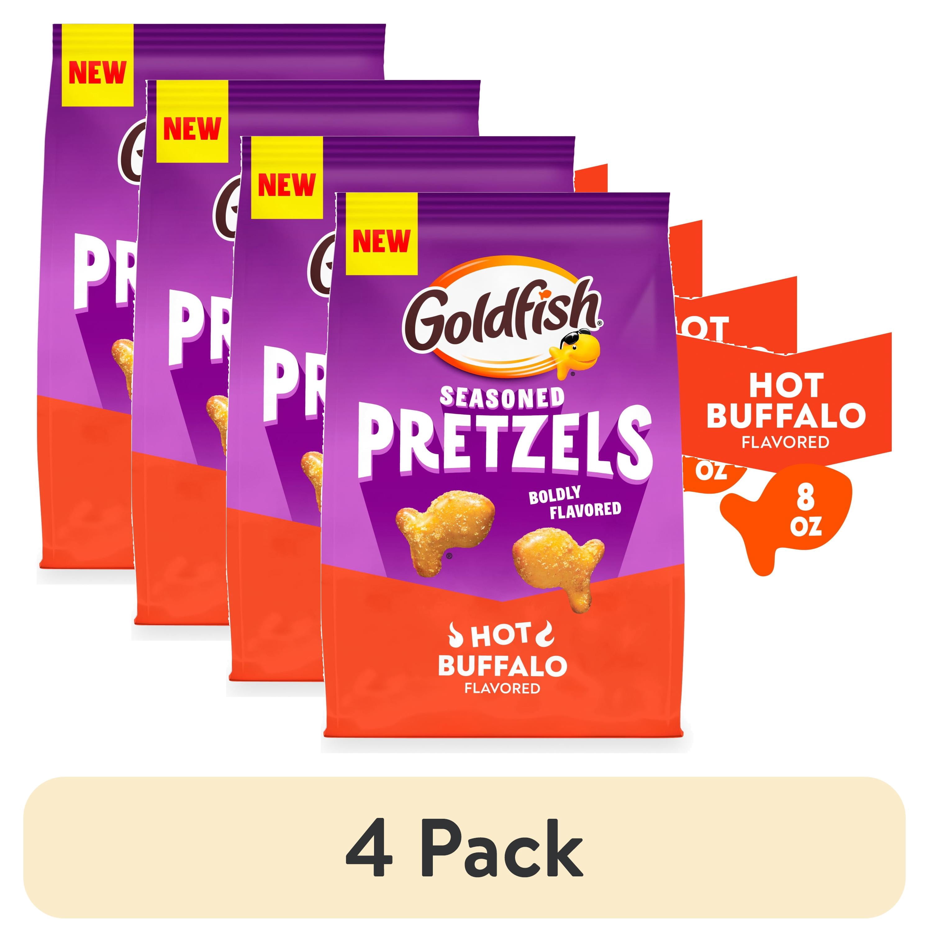 (4 pack) Goldfish Hot Buffalo Seasoned Pretzels, 8 Ounce Bag