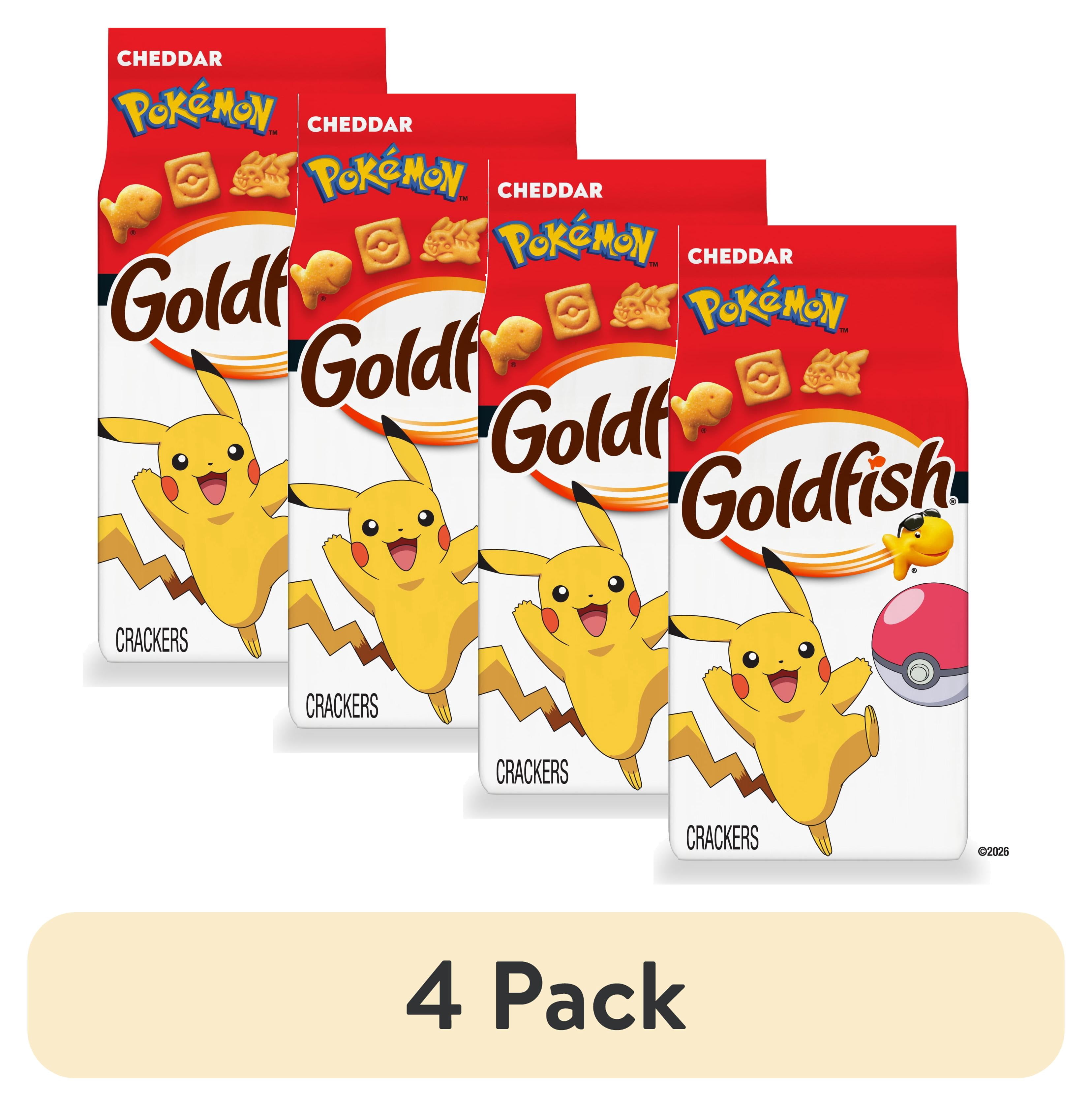 (4 pack) Goldfish Pokémon Cheddar Cheese Crackers, 6.6 oz Bag
