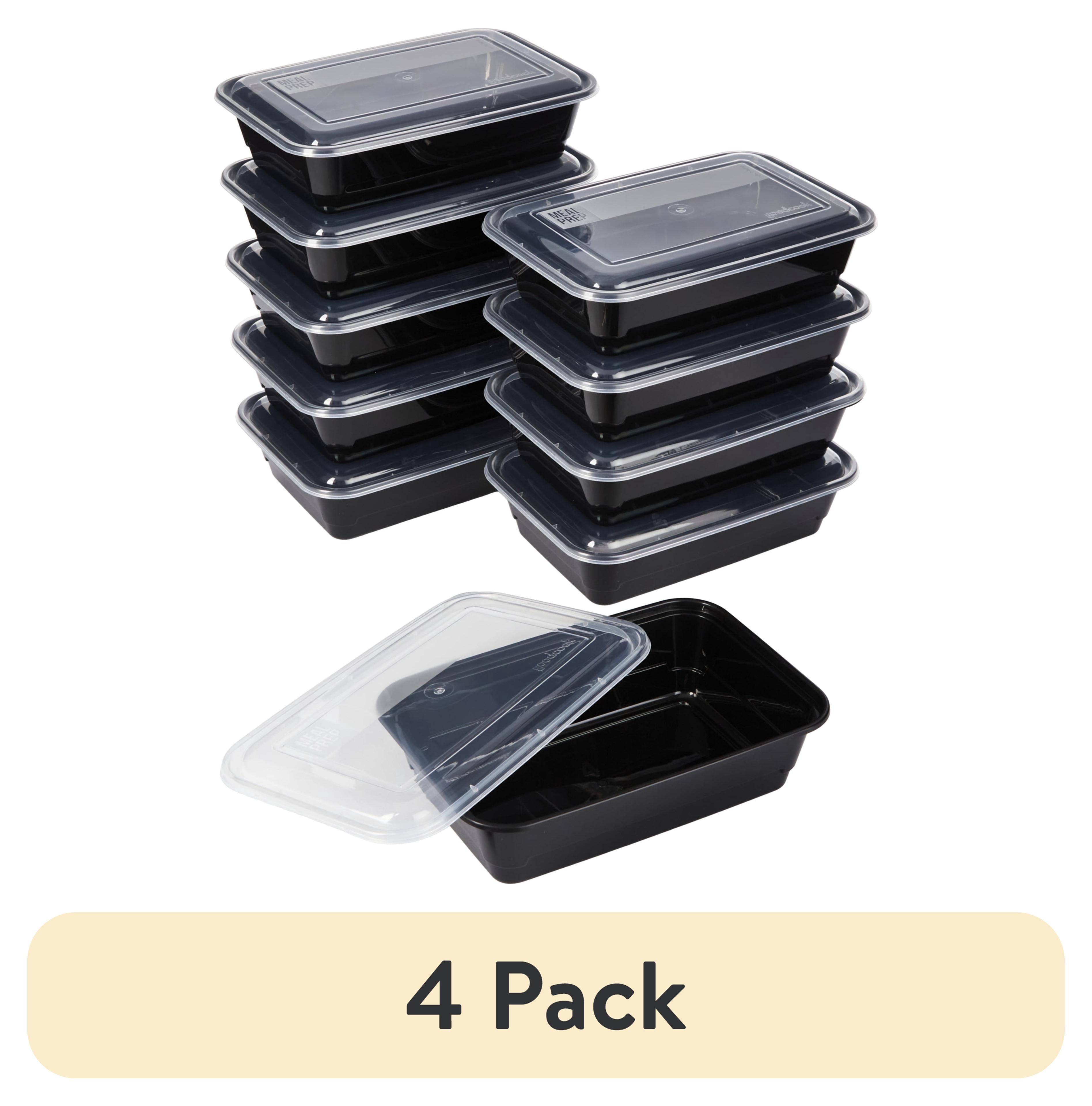 (4 pack) Goodcook Single Compartment Meal Prep Container, Rectangle