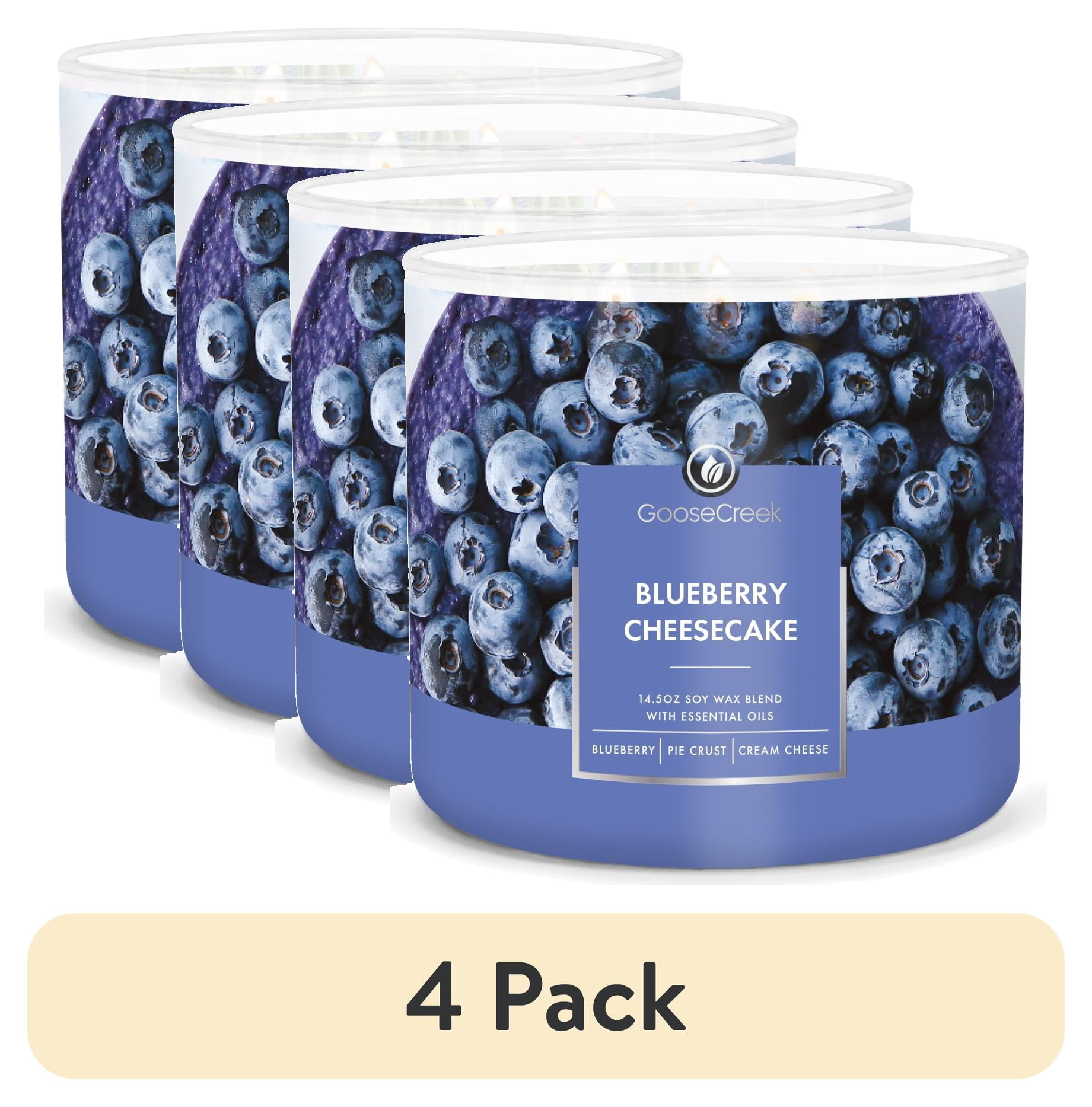 (4 pack) Goose Creek 3 Wick Blueberry Cheesecake Scented Jar Candle, 14.5oz.