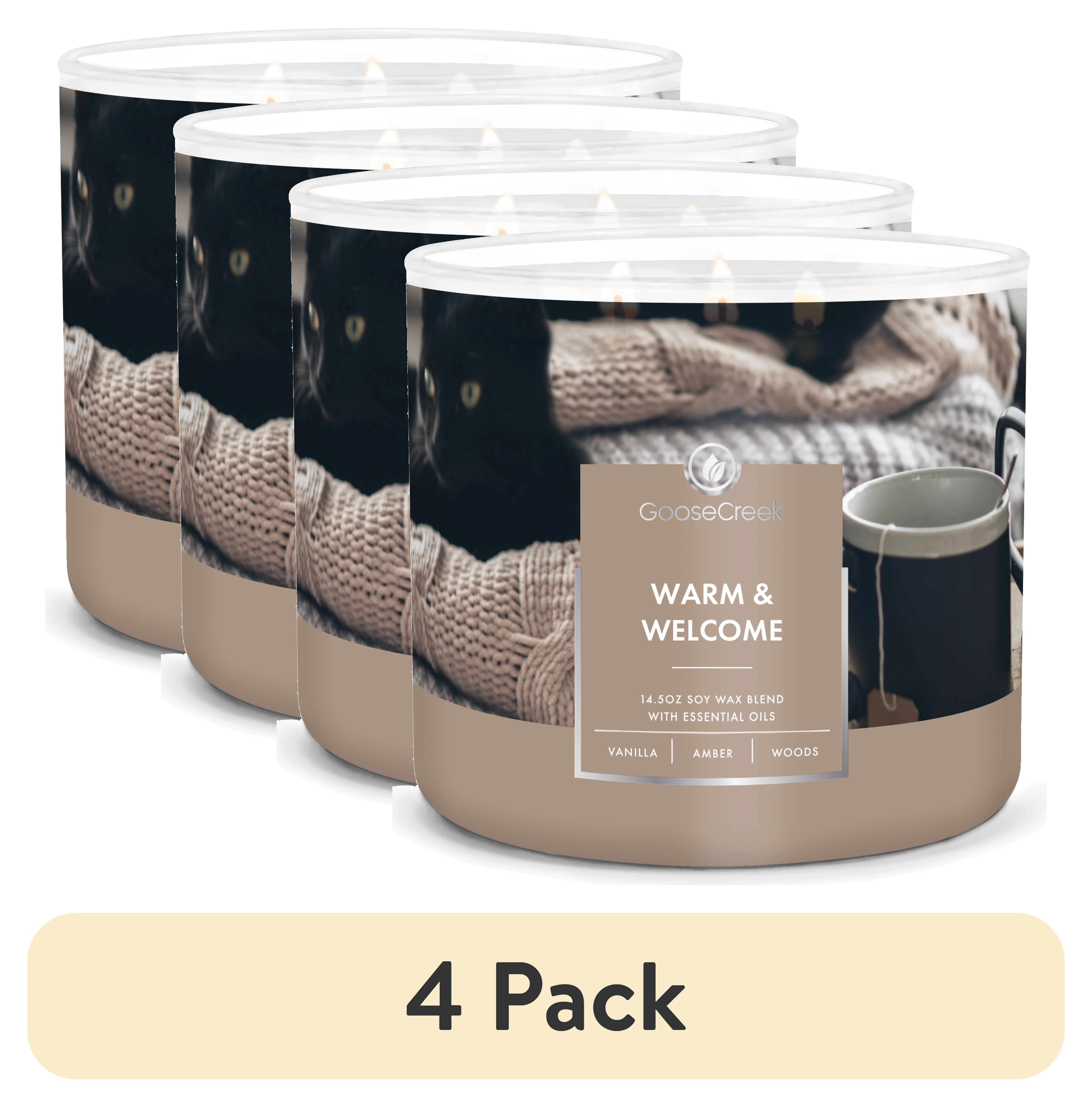 (4 pack) Goose Creek 3-Wick Warm & Welcome Scented Jar Candle, 14.5oz.