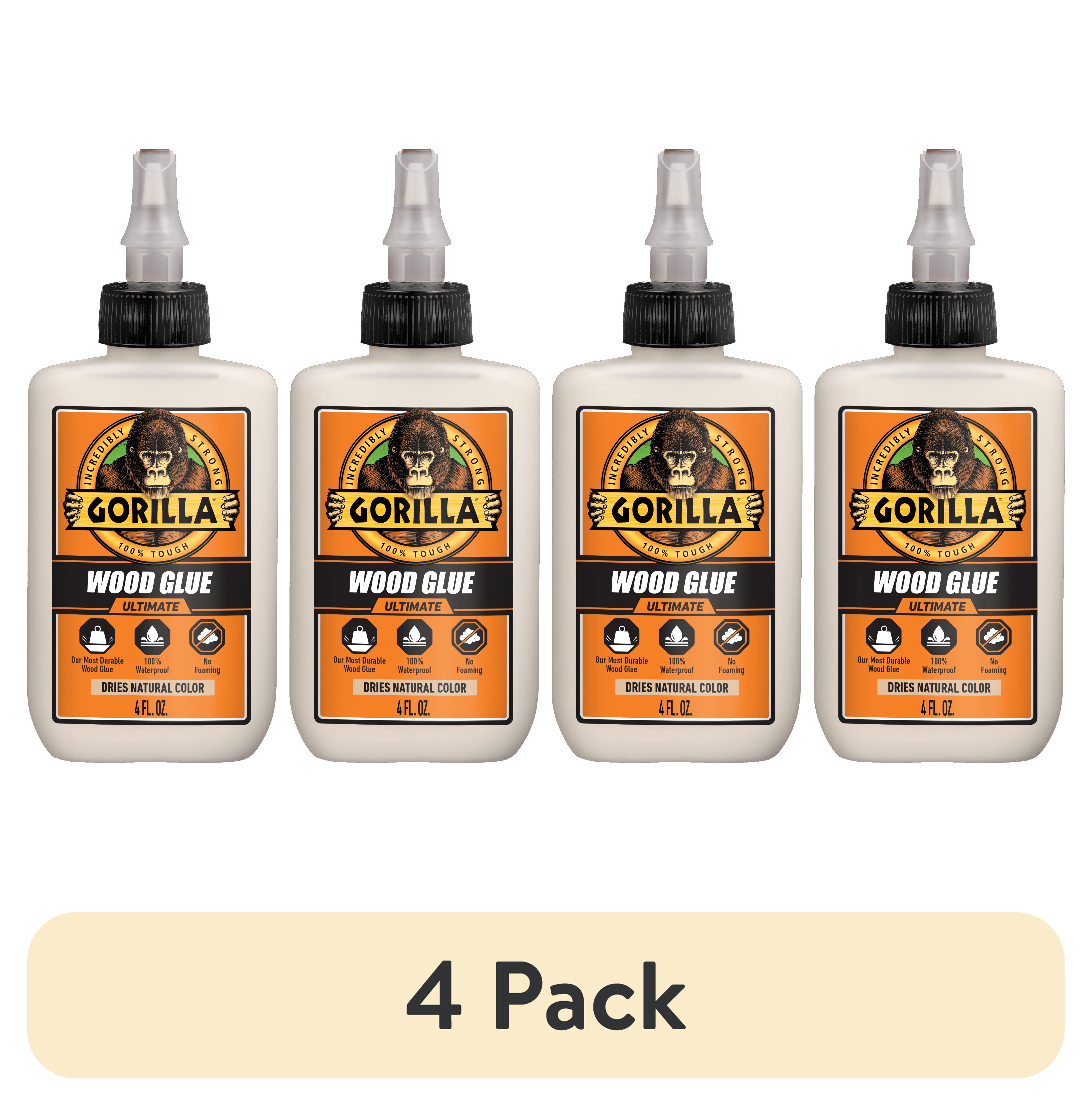 (4 pack) Gorilla 4 Ounce Ultimate Waterproof Wood Glue, Pack of 1