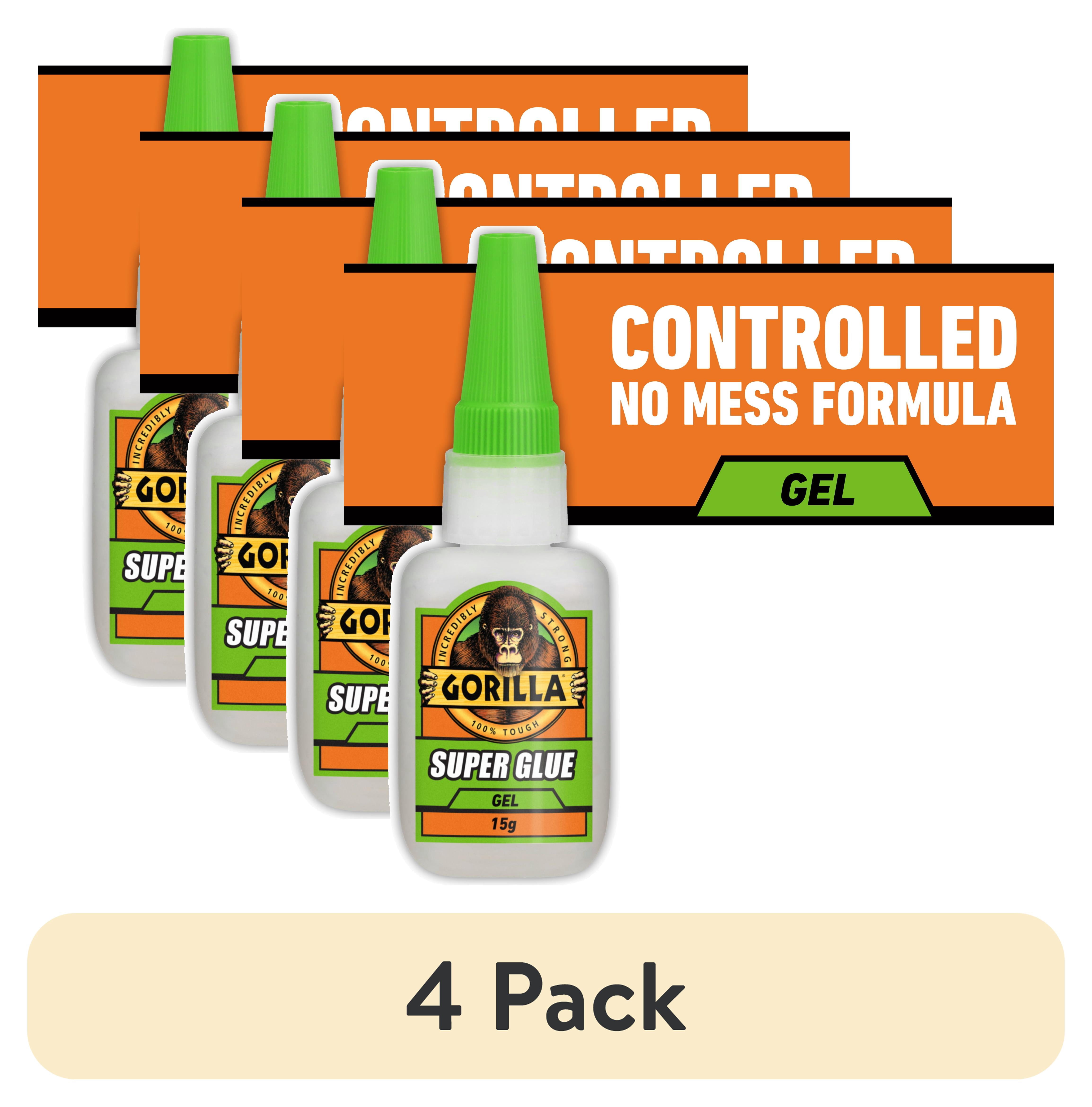 (4 pack) Gorilla Glue Super Glue Gel (15g) Clear Color, Pack of 1