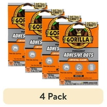 (4 pack) Gorilla Permanent Adhesive Dots, Double-Sided, 150 Pieces, 0.5" Diameter, Clear, (Pack of 1), New