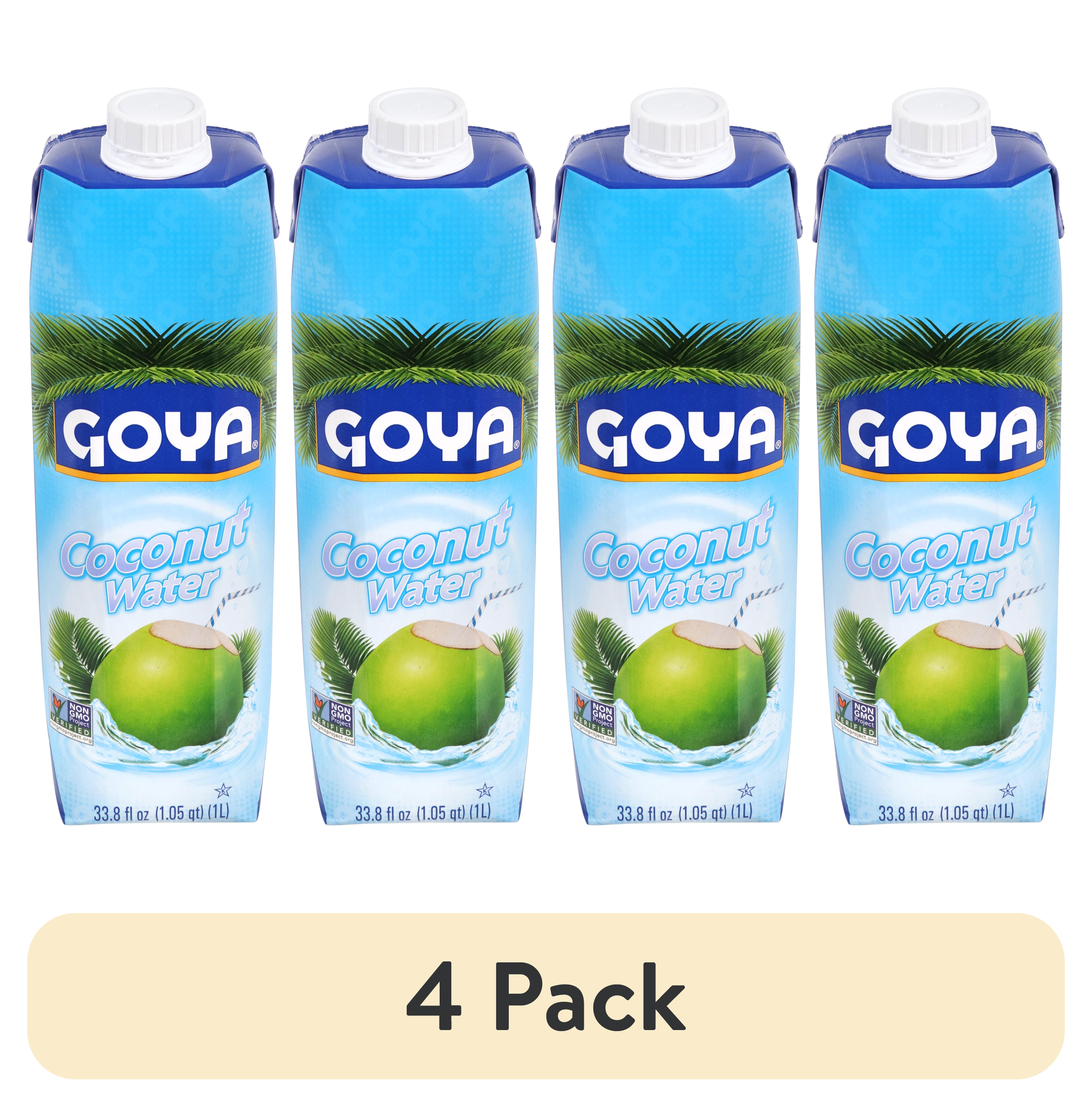 (4 pack) Goya Foods 100% Pure Coconut Water, 33.8 oz