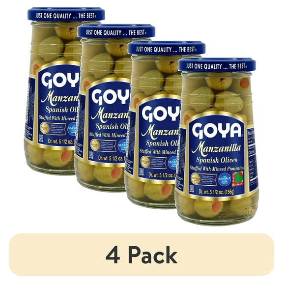 (4 pack) Goya Foods Manzanilla Olives, 5.75 oz