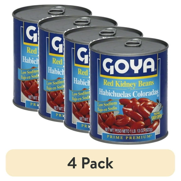 (4 pack) Goya Low Sodium Red Kidney Beans, 29 oz
