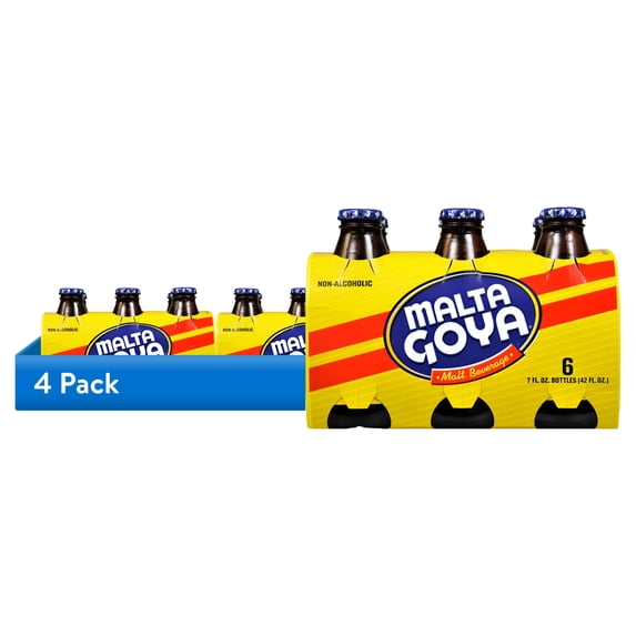 (4 pack) Malta GOYA Beverage, 7 fl oz, 6 Count