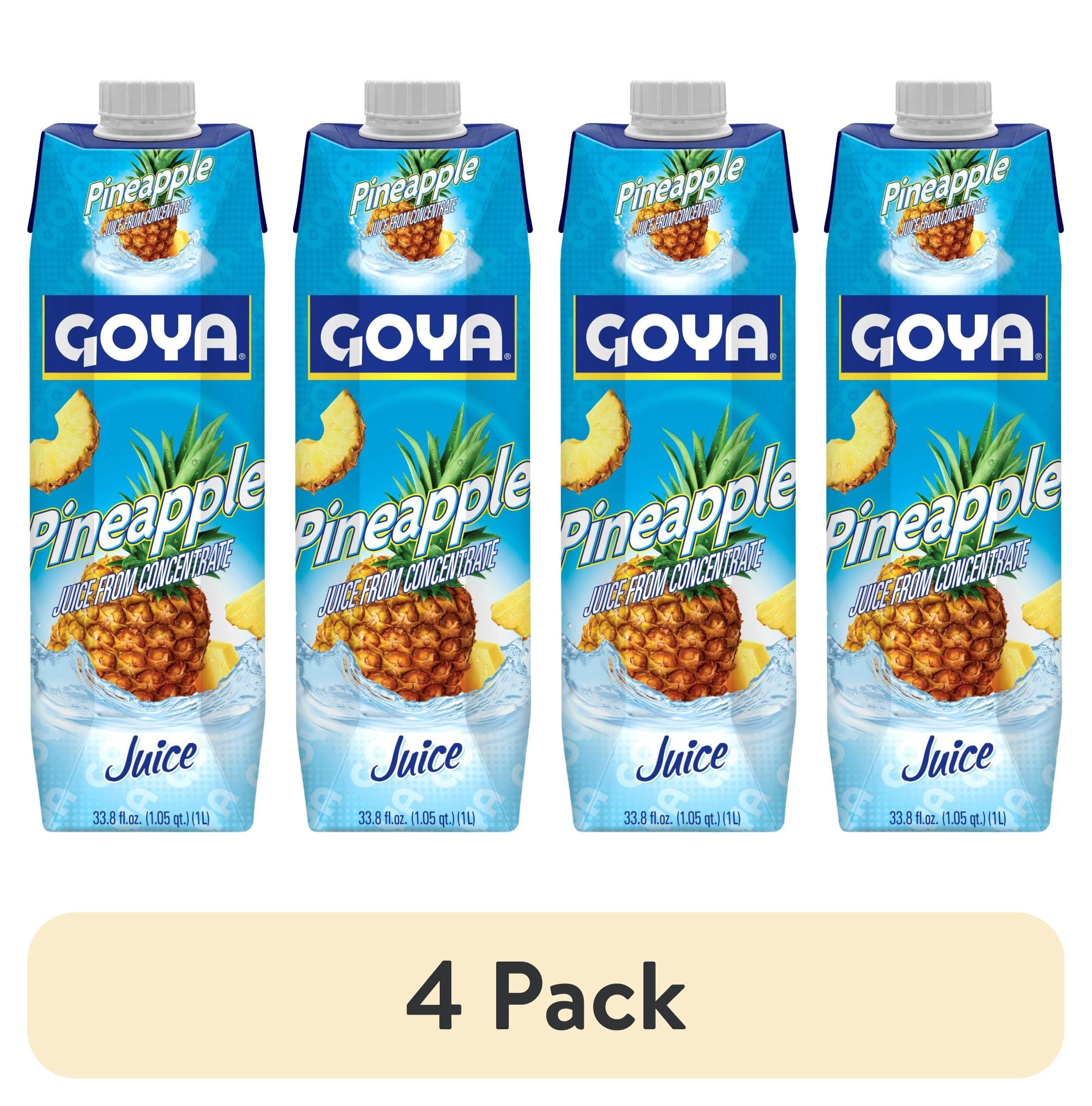 (4 pack) Goya Pineapple Juice, 33.8 fl oz