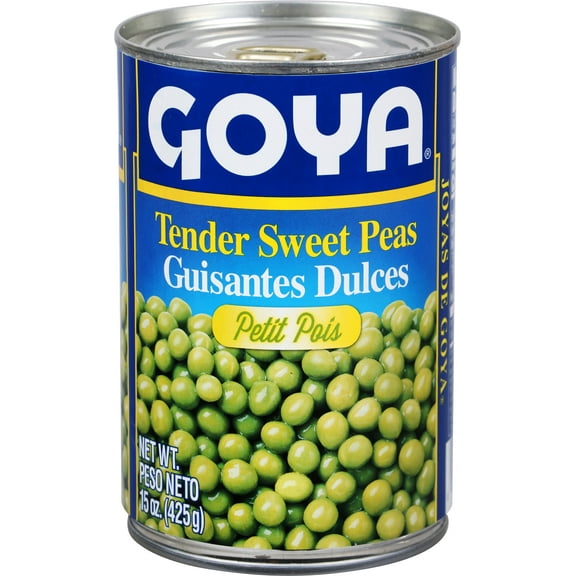(4 pack) Goya Tender Sweet Peas, Canned Vegetables, 15 oz