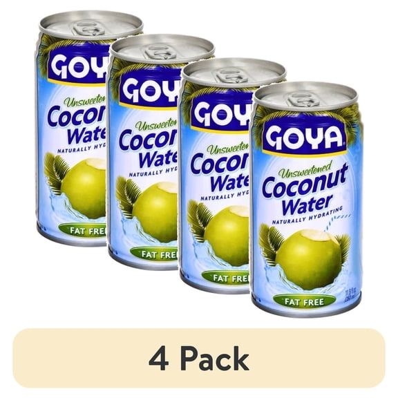 (4 pack) Goya Unsweetened Coconut Water, 11.8 Fl Oz
