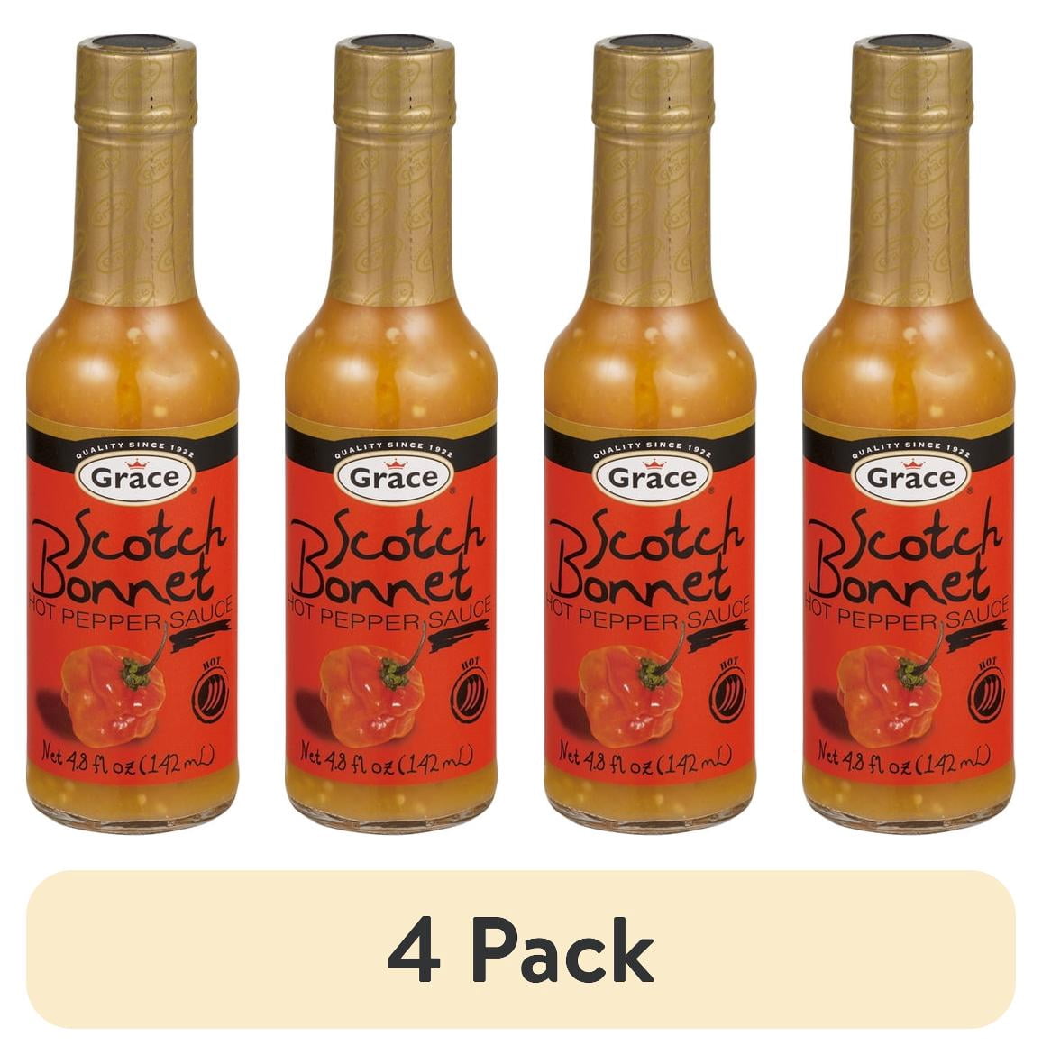 (4 pack) Grace Hot Pepper Sauce, 4.8 oz