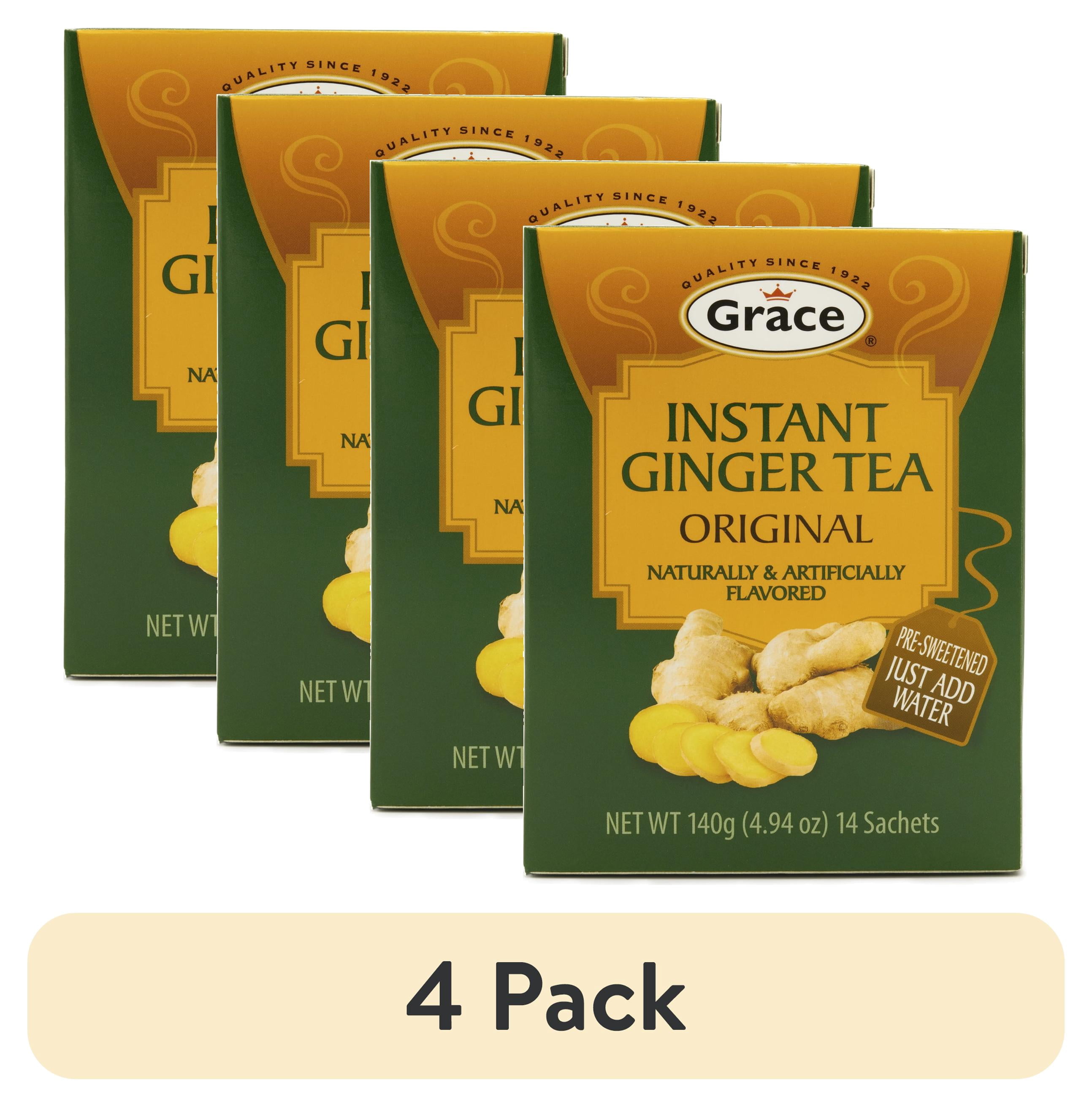 (4 pack) Grace Instant Ginger Tea, 14 Pack Box
