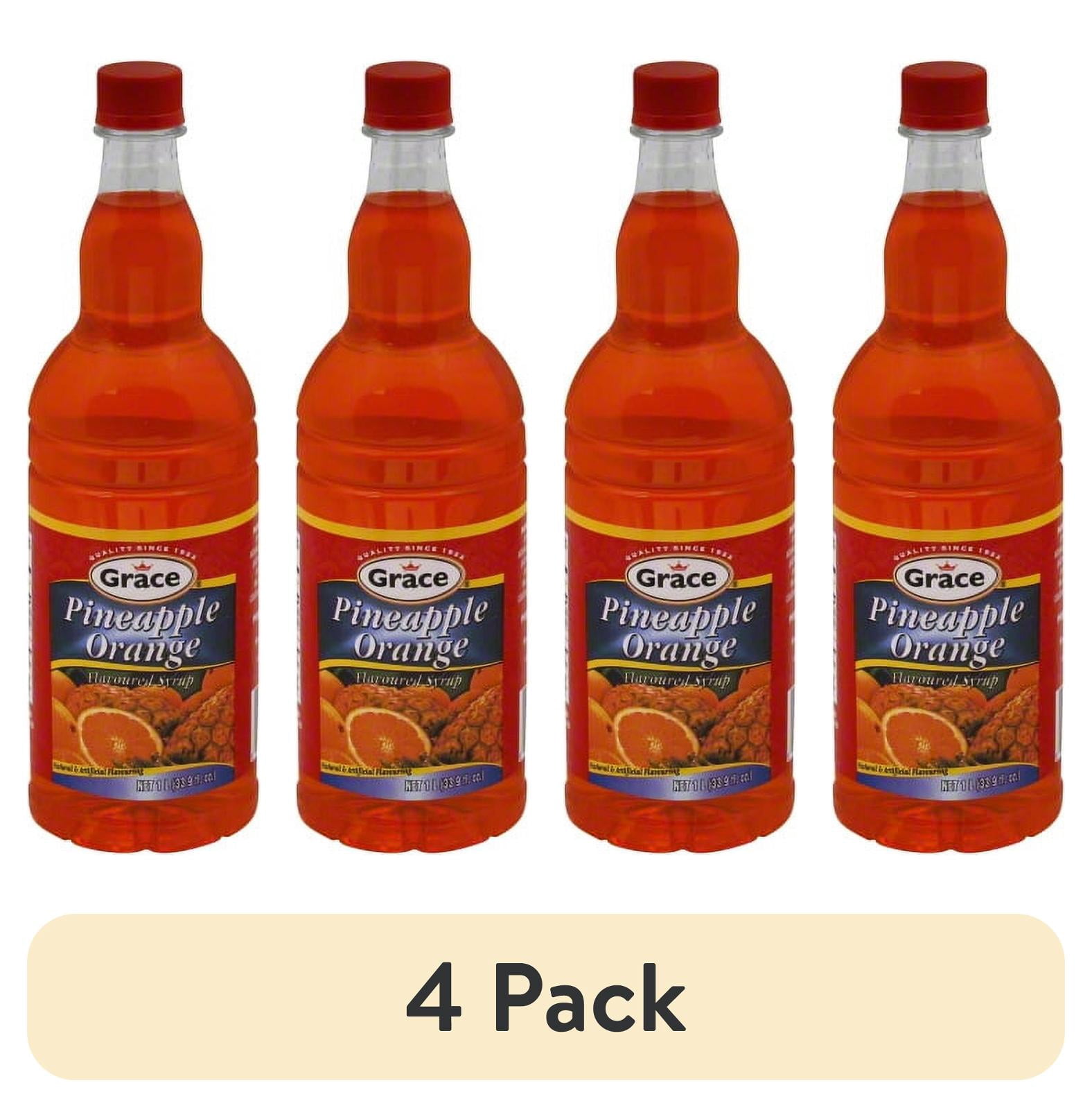 (4 pack) Grace Orange Pineapple Syrup 33.9 Fl Oz Bottle