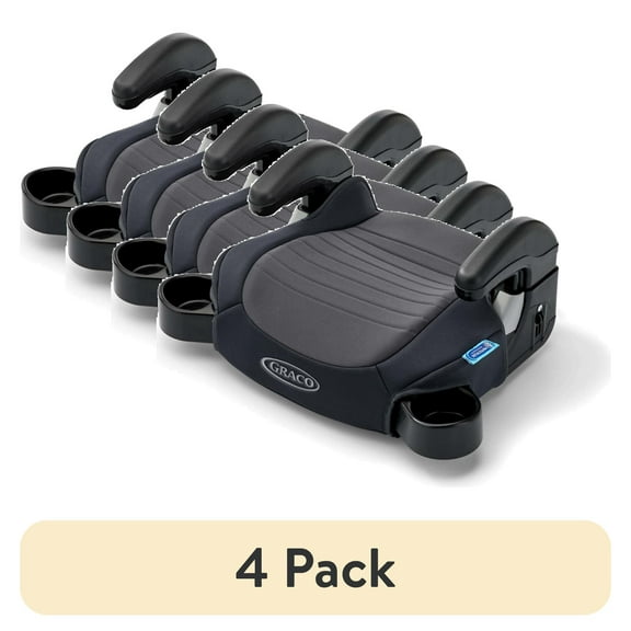 (4 pack) Graco TurboBooster 2.0 Backless Booster Seat, Kent, Grey