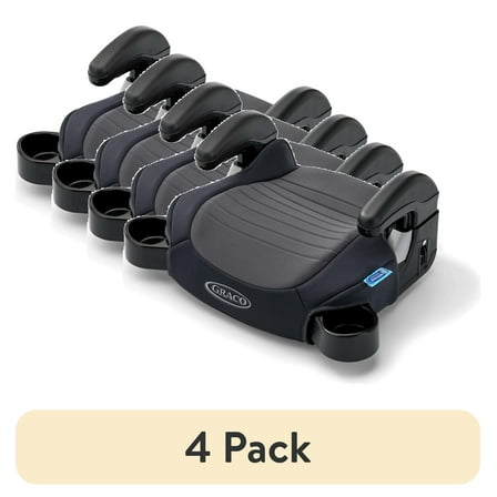 (4 pack) Graco TurboBooster 2.0 Backless Booster Seat, Kent, Grey