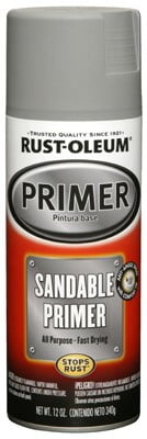 (4 pack) Gray, Rust-Oleum Automotive Sandable Primer, 12 oz