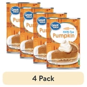 (4 pack) Great Value 100% Pure Pumpkin, 15 oz