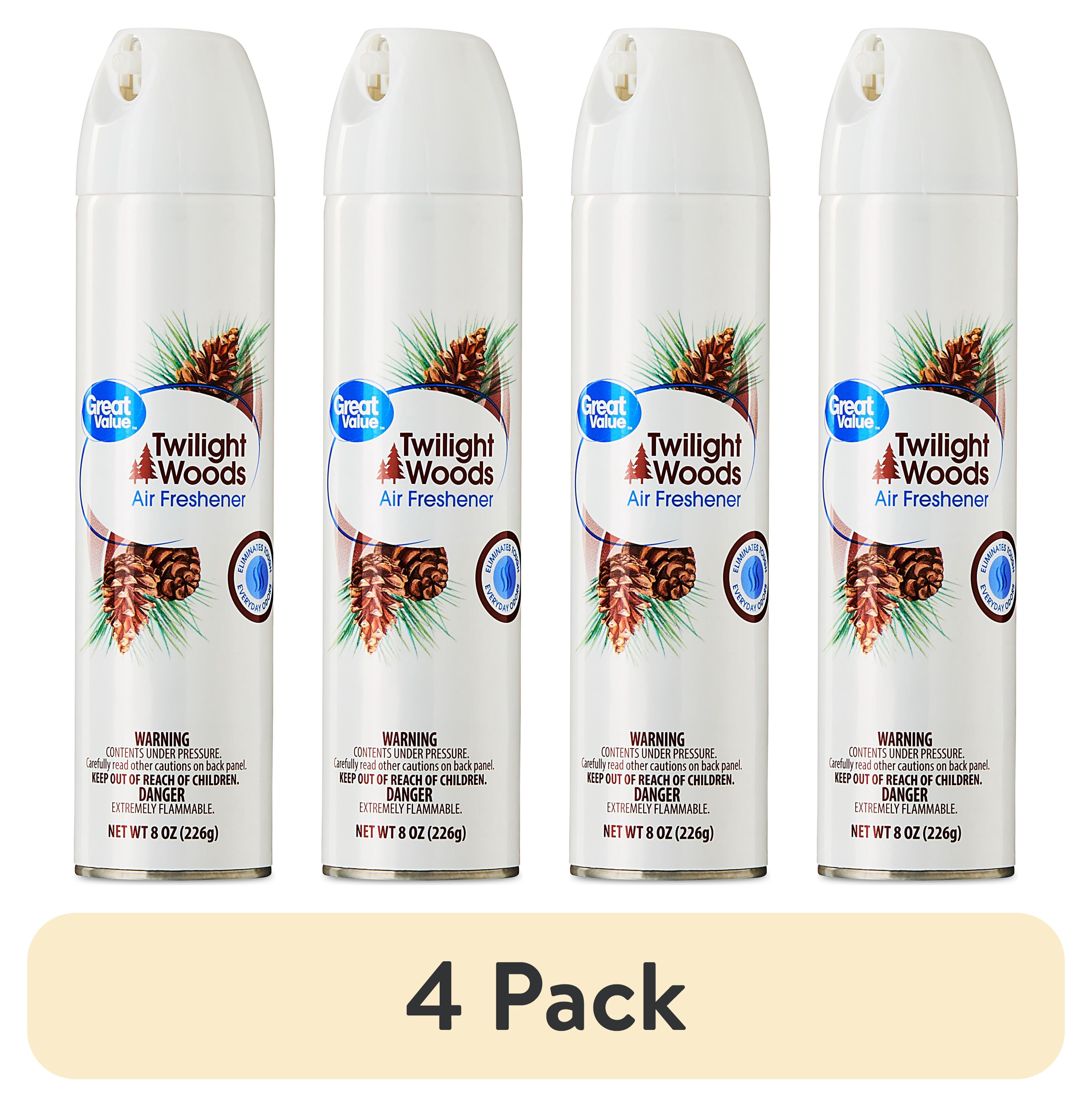(4 pack) Great Value Twilight Woods Aerosol Air Freshener, 8 oz