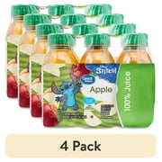 (4 pack) Great Value Apple Juice, Featuring Stitch, 8 fl oz, 6 Count