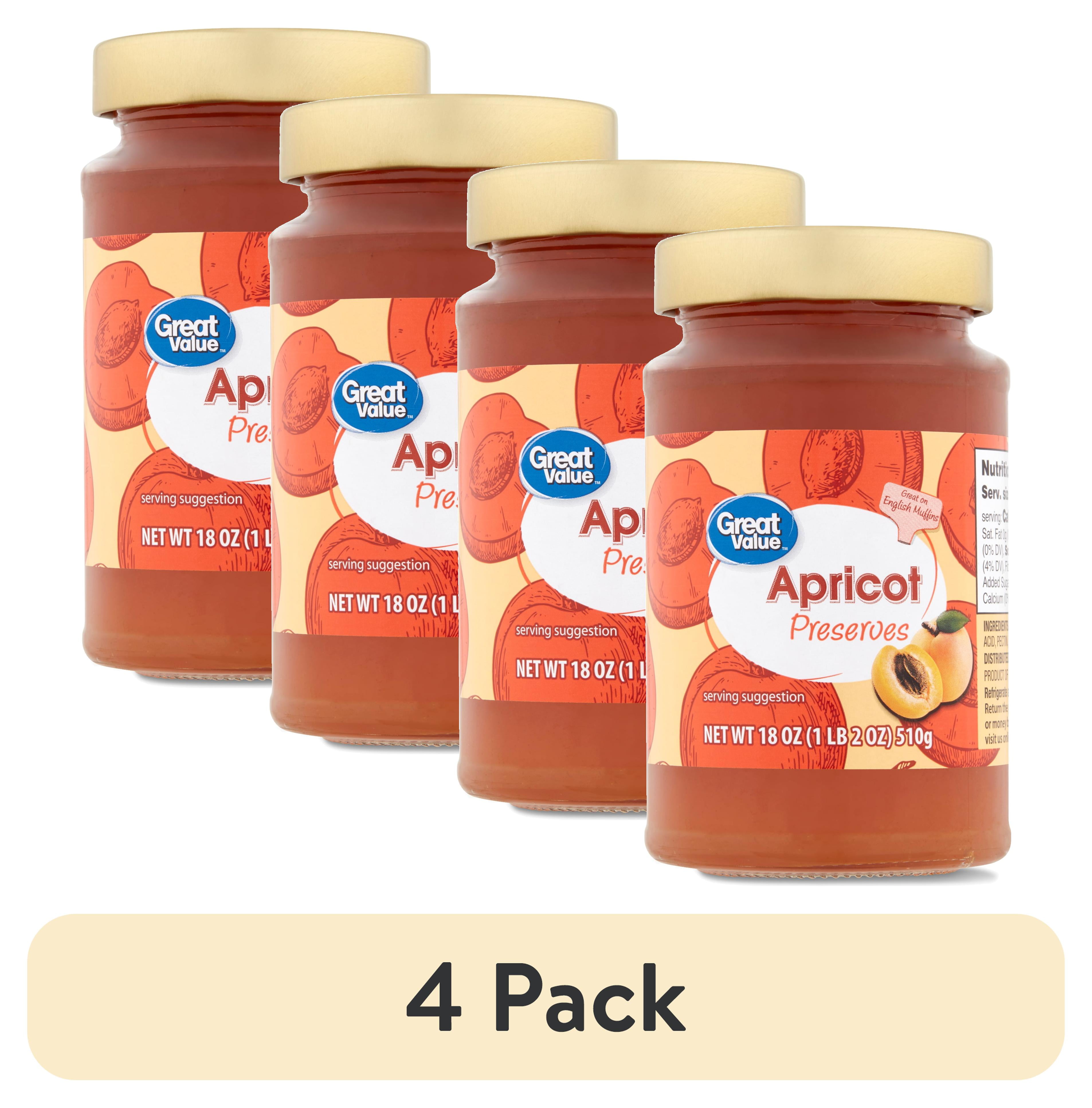 (4 pack) Great Value Apricot Preserves, 18 oz