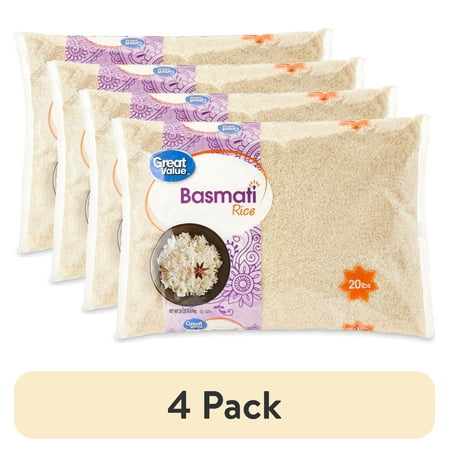 (4 pack) Great Value Basmati Rice, 20 lb
