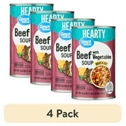 (4 pack) Great Value Beef with Vegetable Soup, 18.8 oz Can (Shelf Stable)