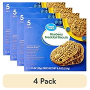 (4 pack) Great Value Blueberry Breakfast Biscuits, 8.8 oz, 5 Count