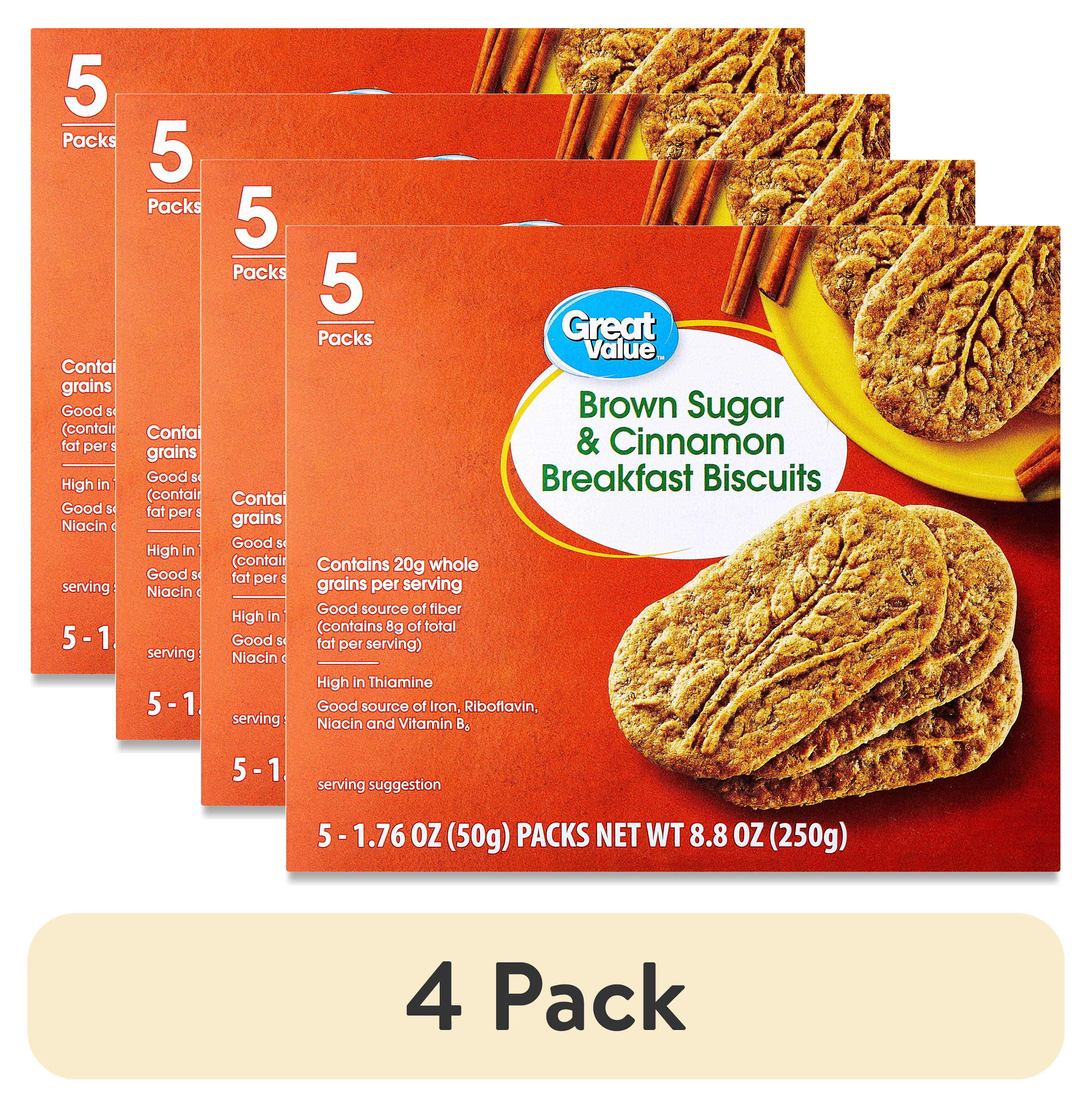(4 pack) Great Value Brown Sugar & Cinnamon Breakfast Biscuits, 8.8 oz