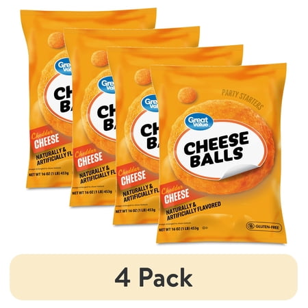(4 pack) Great Value Cheese Balls, 16 oz Bag
