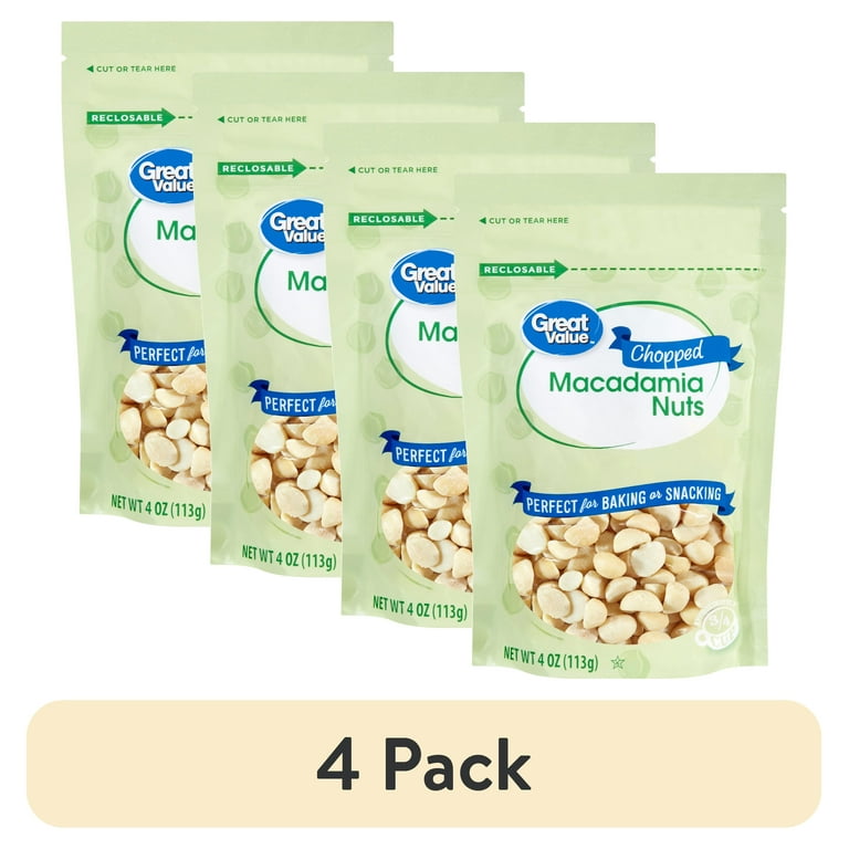 4 pack) Great Value Chopped Macadamia Nuts, 4 oz - Walmart.com