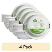 (4 pack) Great Value Compostable, Microwave Safe, Cut Resistant, Soak Resistant, Temperature Resistant, Disposable Paper Bowls, 20 oz, White, 20 Count