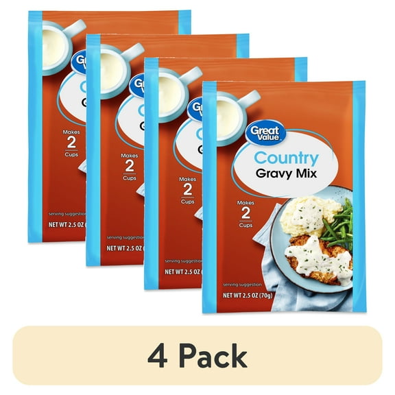 (4 pack) Great Value Country Gravy Mix, 2.5 oz