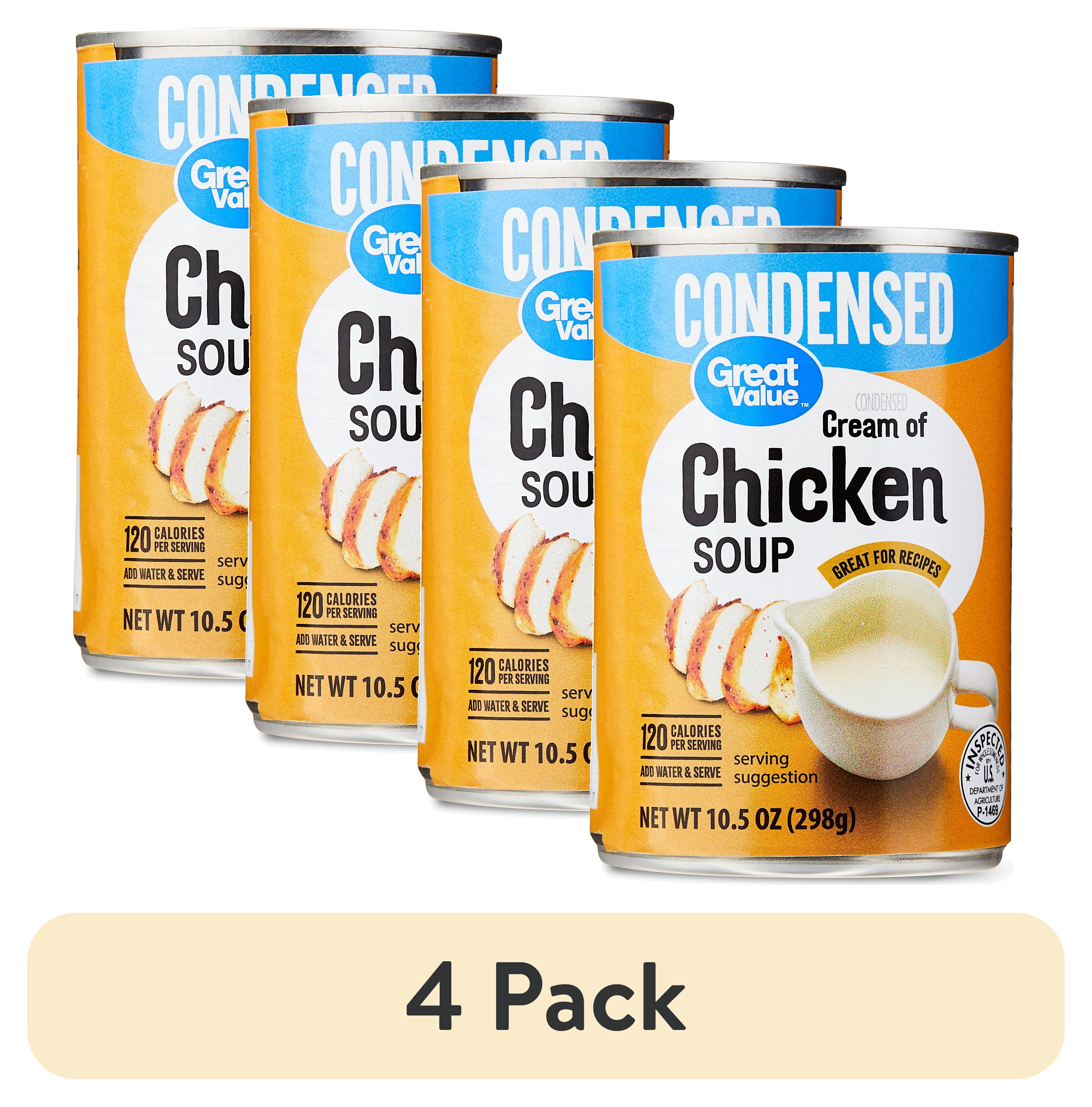 (4 pack) Great Value Cream Of Chicken Condensed Soup, 10.5 oz