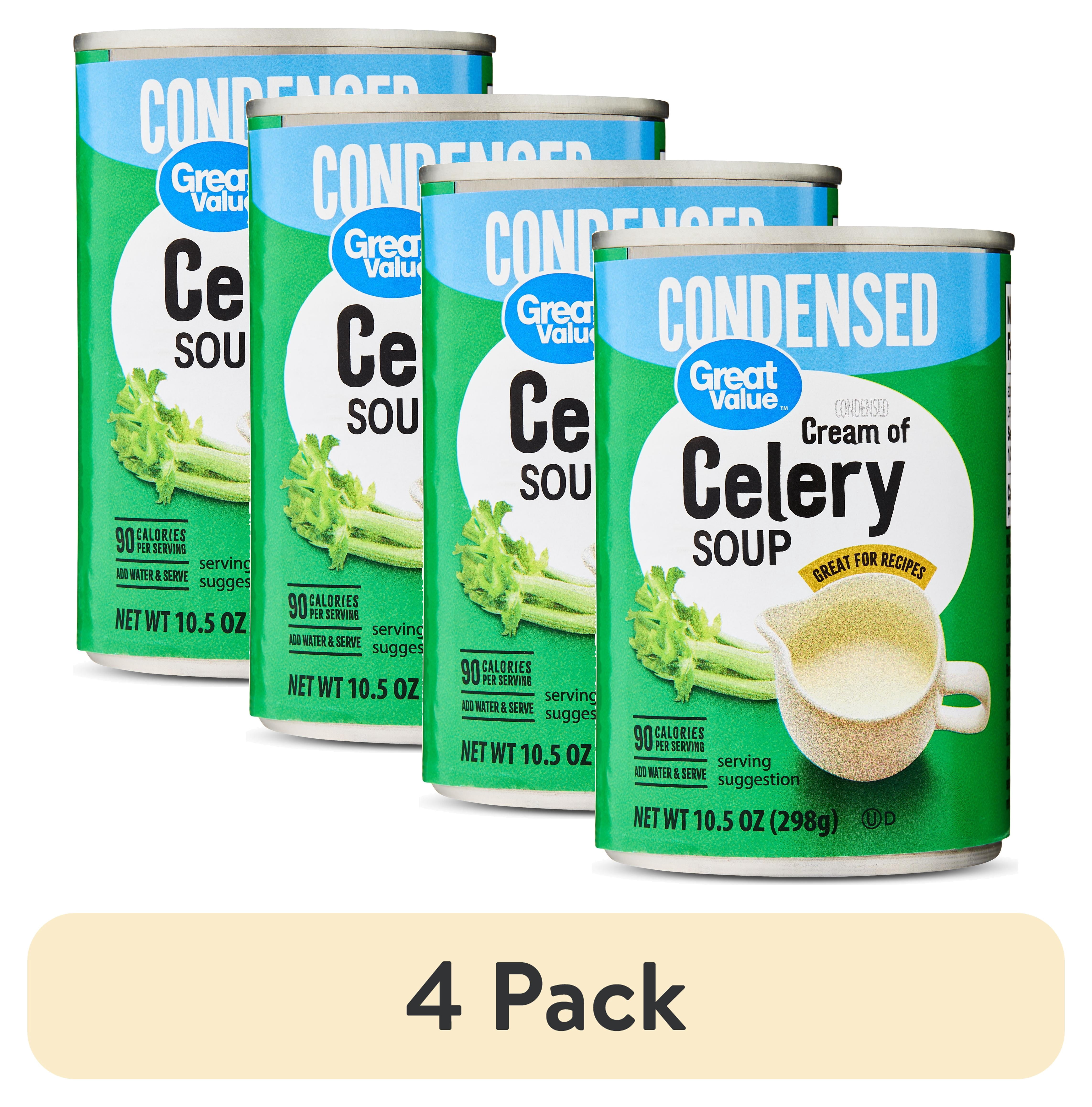 (4 pack) Great Value Cream of Celery Condensed Soup, 10.5 oz
