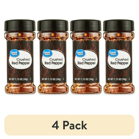 (4 pack) Great Value Crushed Red Pepper, 1.75 oz
