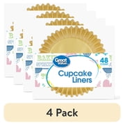 (4 pack) Great Value Cupcake Liners, Gold, 48 Count