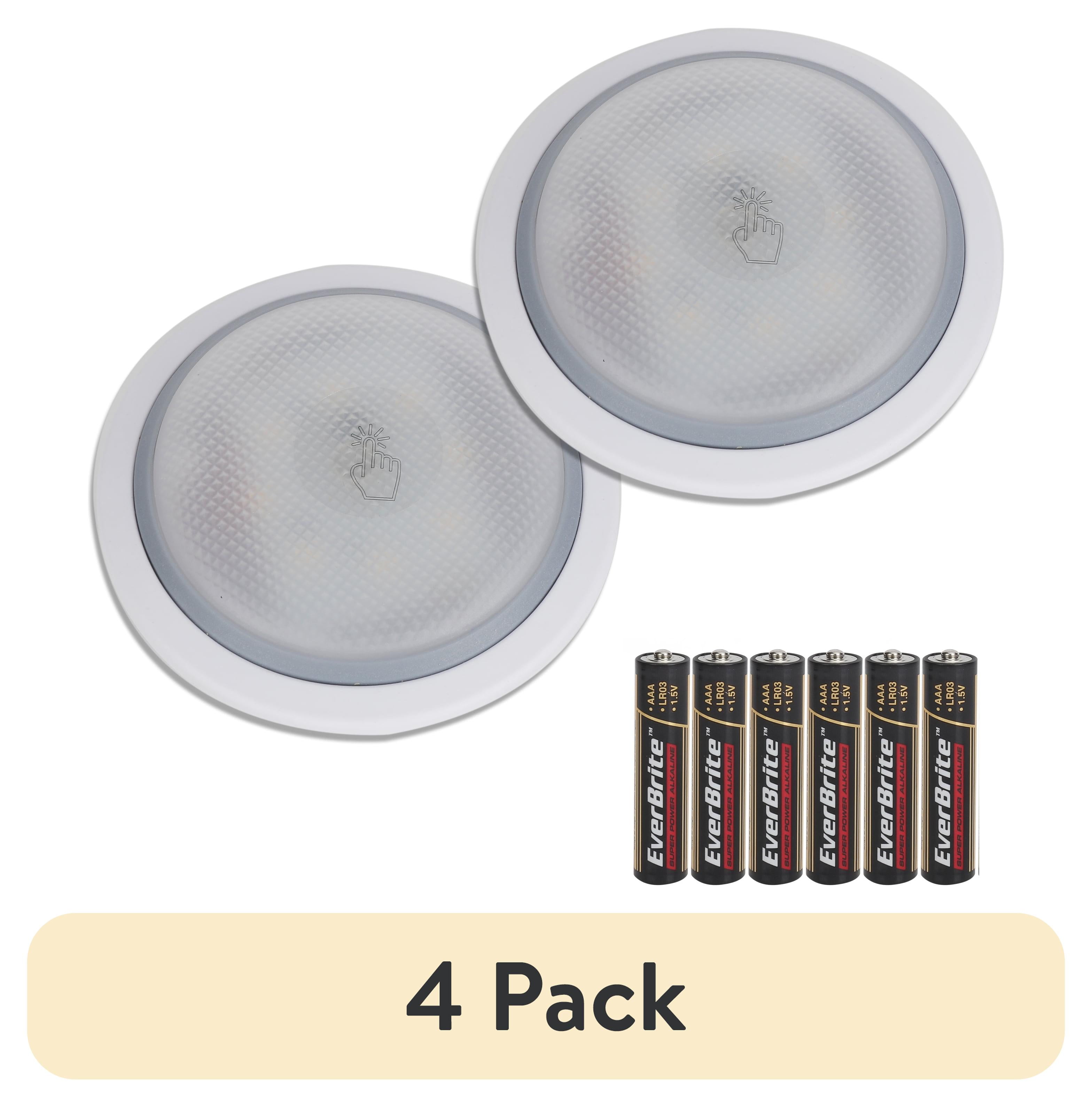 (4 pack) Great Value Touch-Activated LED Puck Lights, Dimmable, 50 Lumens, 2-Pack