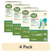 (4 pack) Great Value Disposable Compostable Spoons, 24 Count
