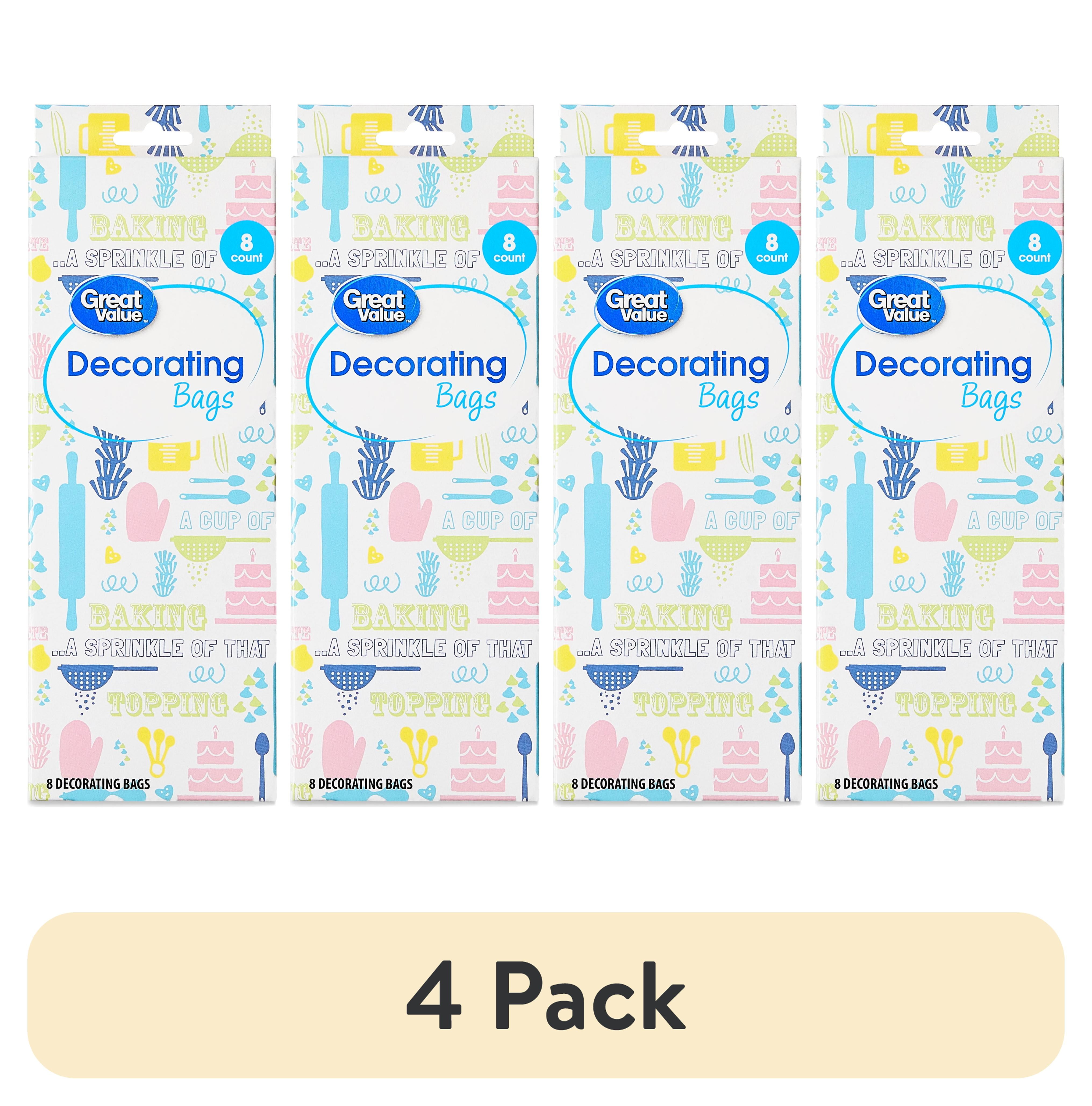 (4 pack) Great Value Disposable Decorating Bags, 8 Count