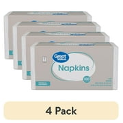 4 pack Great Value 12 x 12 White Disposable Paper Napkins, 500 Count