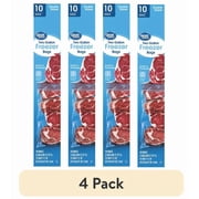 (4 pack) Great Value Double Zipper 2 Gallon Freezer Bag, 10 Count
