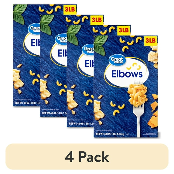(4 pack) Great Value Elbow Pasta, 48 oz