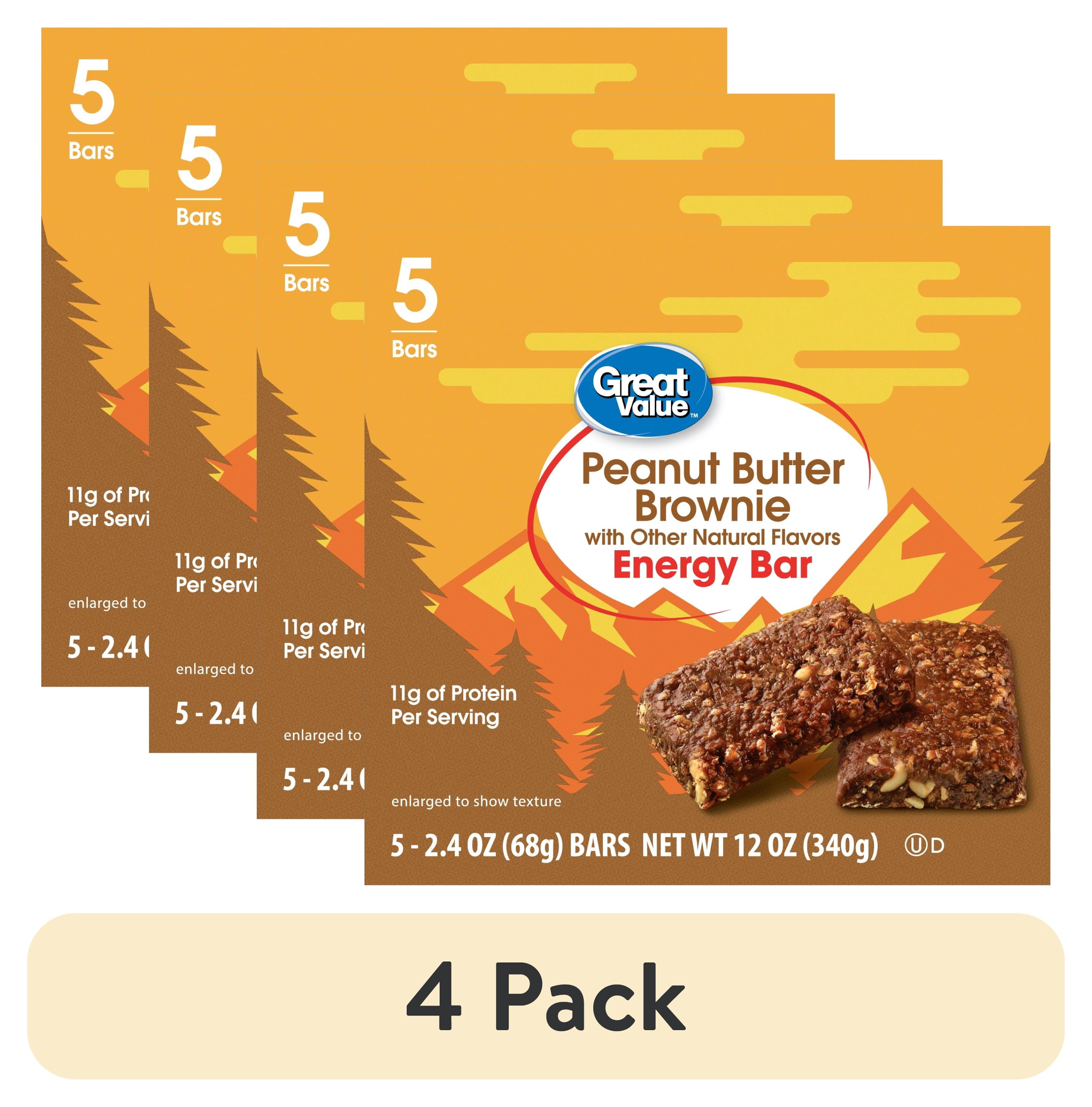 (4 pack) Great Value Energy Bar, Chocolate Peanut Butter, 2.4 oz, 5 Count