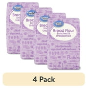 (4 pack) Great Value Enriched and Unbleached Bread Flour, 5 lb Bag