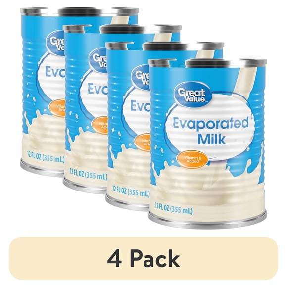 (4 pack) Great Value Evaporated Milk, 12 fl oz US