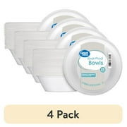 (4 pack) Great Value Everyday Disposable Foam Bowls, 20 oz, 25 Count