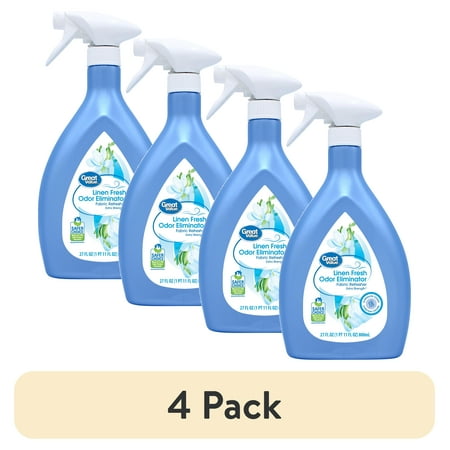 (4 pack) Great Value Fabric Air Refresher, Fresh Linen, 27 fl oz